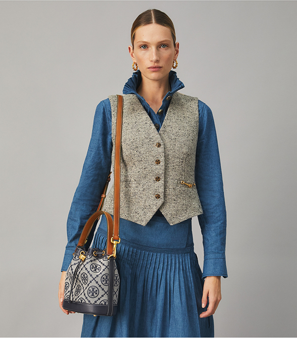 Tory Burch T Monogram 緹花水桶包 Tory Burch T Monogram 緹花水桶包