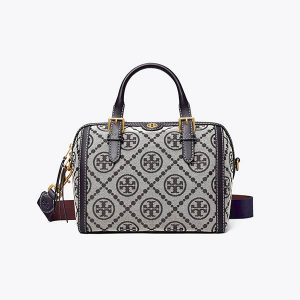 Tory Burch T Monogram 緹花波士頓包手提包 斜挎包 海軍藍 中號/迷你