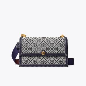 Tory Burch T Monogram 緹花單肩包 斜挎包 海軍藍 大號/迷你