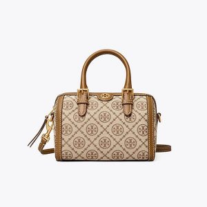 Tory Burch T Monogram 緹花波士頓包手提包 單肩斜背包 棕色 中號/迷你