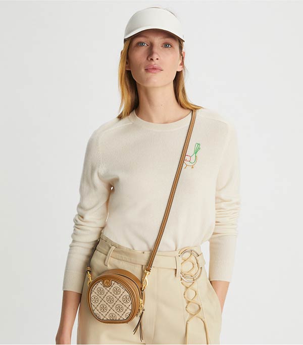 Tory Burch T Monogram 緹花圓餅包