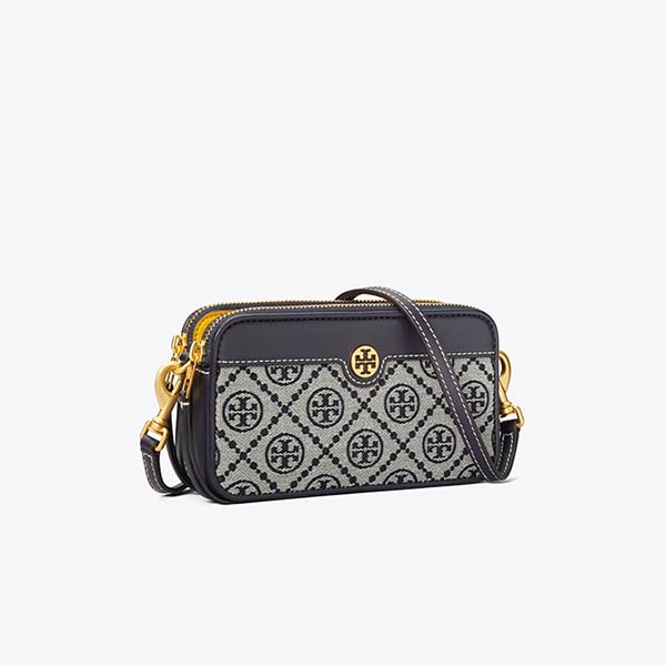 Tory Burch Leather 緹花雙拉鏈迷你單肩包 Tory Burch Leather 緹花雙拉鏈迷你單肩包
