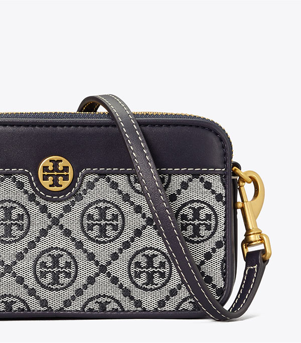 Tory Burch Leather 緹花雙拉鏈迷你單肩包 Tory Burch Leather 緹花雙拉鏈迷你單肩包