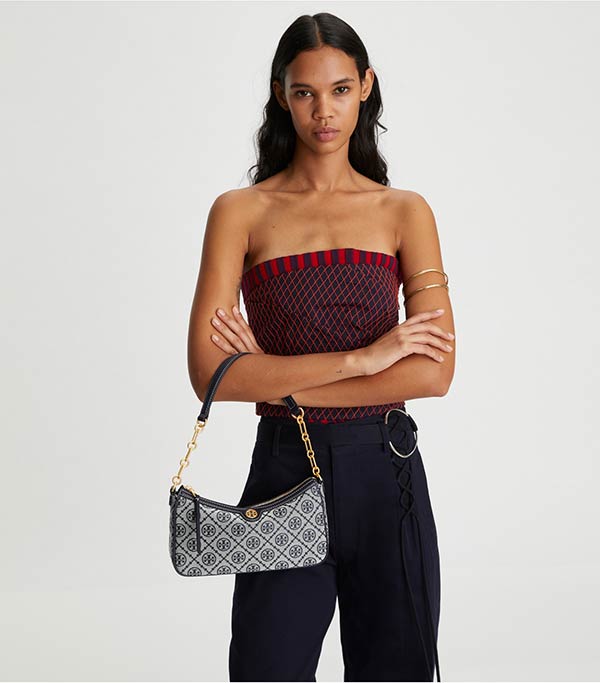 Tory Burch T Monogram 緹花單肩斜挎包 Tory Burch T Monogram 緹花單肩斜挎包
