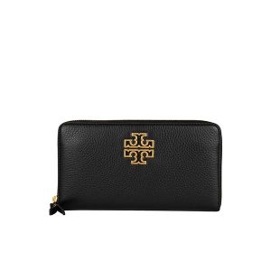 【3色】Tory Burch 經典大 LOGO 荔枝紋皮革拉鏈長夾