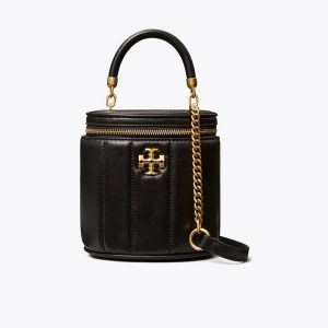 TORY BURCH Kira Vanity 手提斜背兩用化妝包 黑色/白色