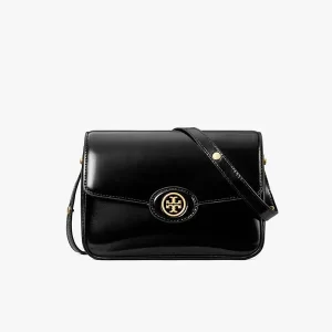 Tory Burch Robinson 漆皮肩背包 黑色