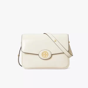 Tory Burch Robinson 漆皮肩背包 白色